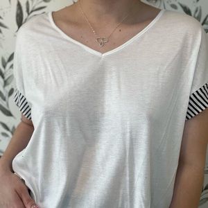 White and black striped blouse